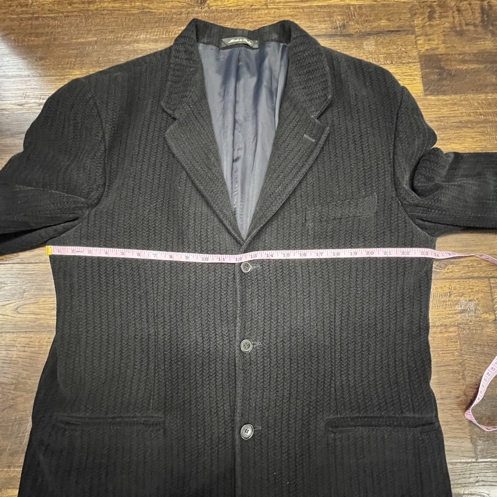 Vintage Jhane Barnes Mens Sweater Textured Sport Coat Blazer Black Jacket 46L - Picture 5 of 12